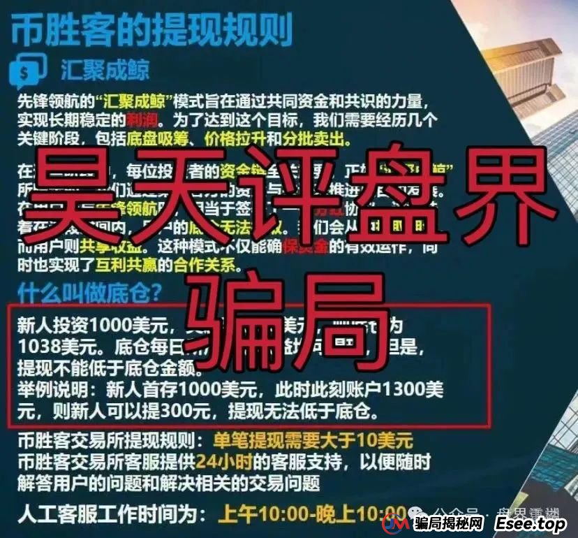 币胜客（先锋领航俱乐部）交易所跟单类资金盘骗局已经处于一个大后期的阶段了，操盘手圈钱上亿，即将崩盘跑路