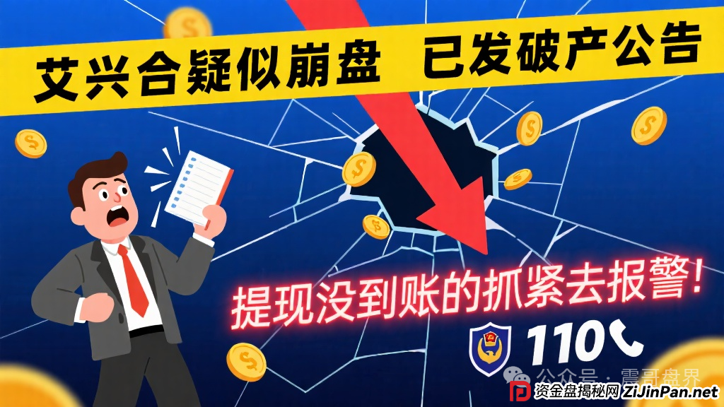 艾兴合疑似崩盘，已发破产公告，提现没到账的抓紧去报警！(1)